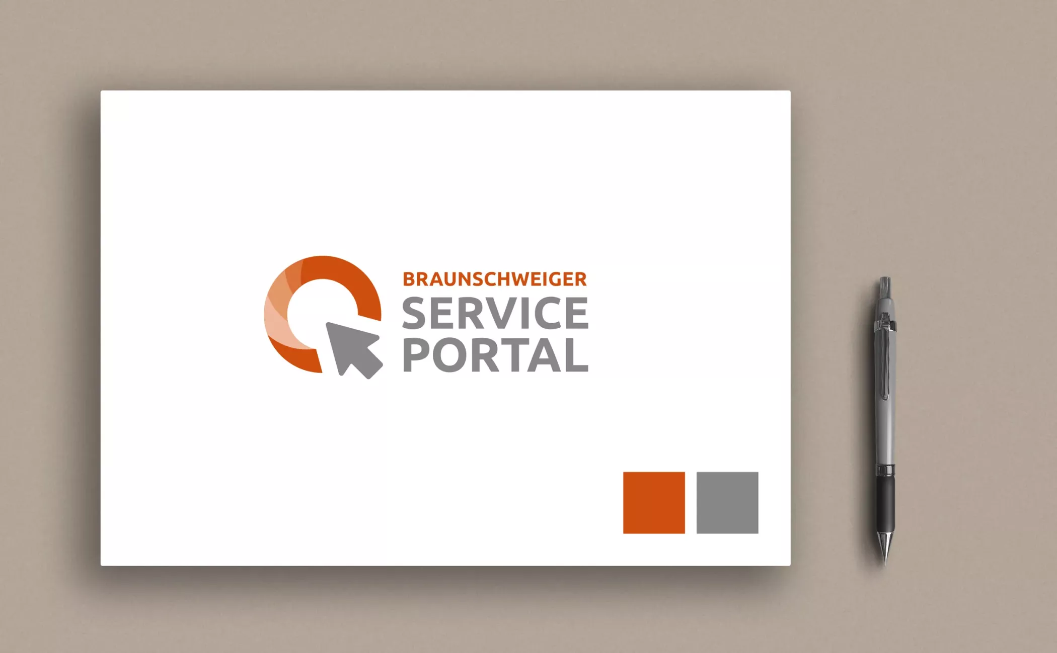 Ein Mockup zeigt das Logo und die Farben der Kampagne