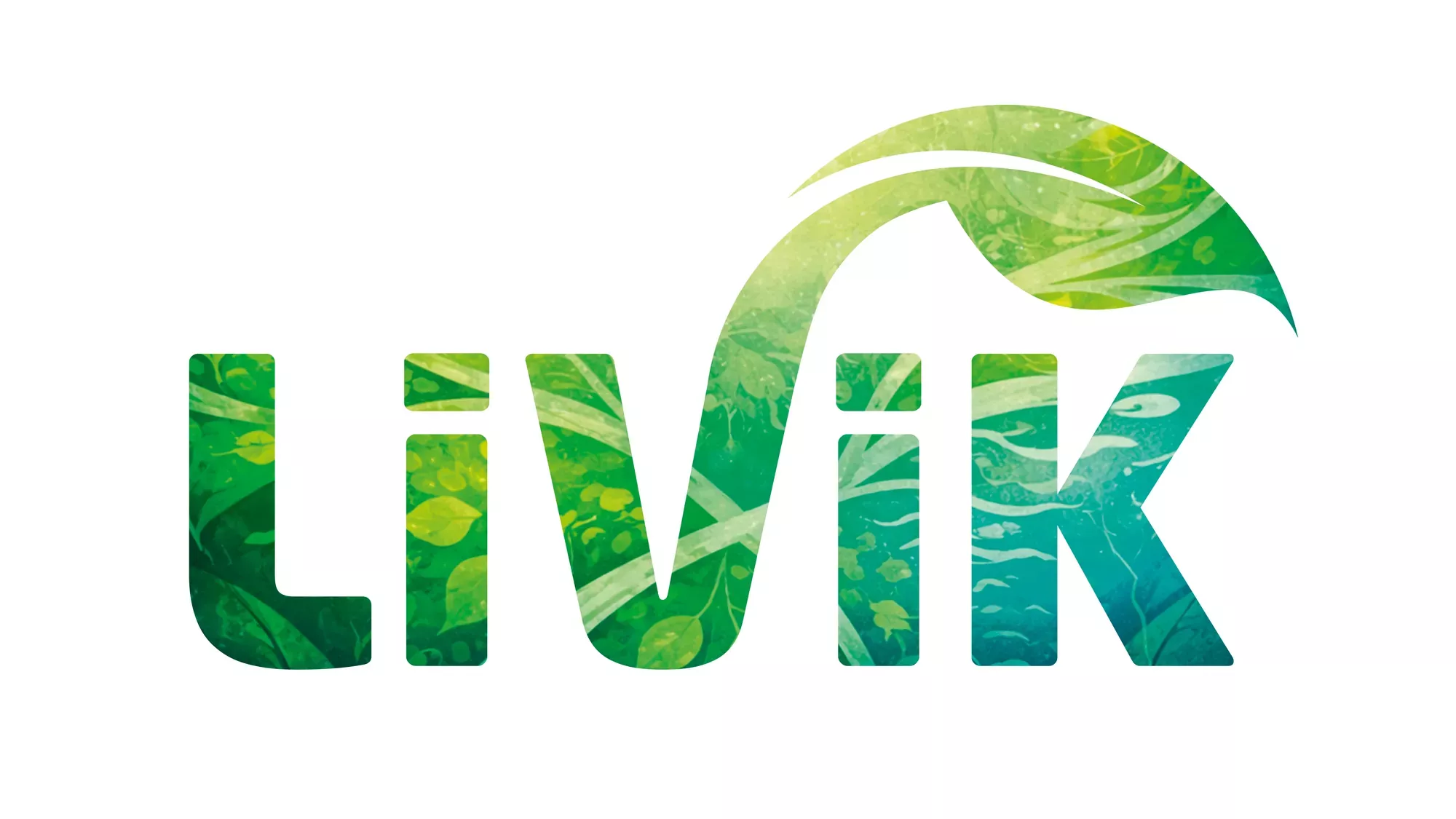 LiViK-Logo mit Blattmotiv und Farbverlauf von Grün bis Blau